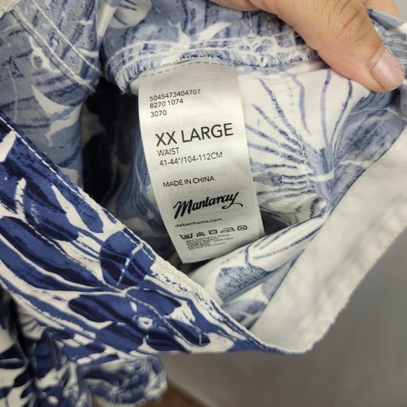 Mantaray Men's Swim Trunk Cargo Shorts Drawstring Hawaiian Print Lined Size XXL - Picture 6 of 7